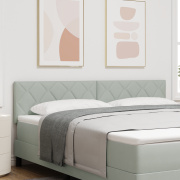 vidaXL Sänggavel Diamantblock Design Ljusgrå 180 cm Sammet