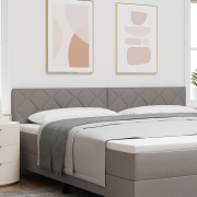 vidaXL Sänggavel med Diamantblockdesign Taupe 200 cm Tyg