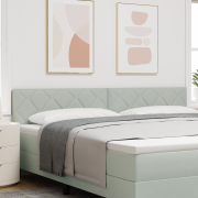 vidaXL Sänggavel i ljusgrå sammet med diamantblockdesign, 200 cm