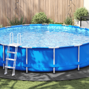 vidaXL Rund Poolöverdrag Ljusgrå Polyeten Ø 610 cm Rund Poolöverdrag