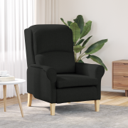 vidaXL Modern Fåtölj Svart Polyester, Trä Standard Fåtöljstorlek Hållb...