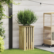 vidaXL Trädgårdsplanterare med Fodral 33x33x65 cm Impregnerat Trä Furu