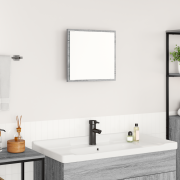 vidaXL LED Badrumsspegel Grå Sonoma 40x8.5x37 cm Ingenjörsträ