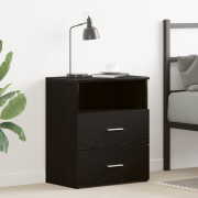 vidaXL Sängbord Svart Ek 50x32x60 cm Trä