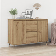 vidaXL Sideboard med dörrar och lådor artisan ek 101,5x35x70 cm