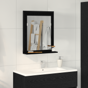vidaXL Badrumsspegel svart ek 50x12x60 cm konstruerat trä
