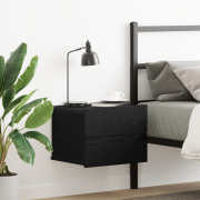 vidaXL Sängbord Svart Ek 40x30x30 cm Konstruerat trä