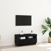 vidaXL TV-skåp med LED -remsljus Svart 80 x 35 x 40 cm Konstruerat trä