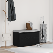 vidaXL Hallbänk svart ek 80x40x45 cm konstruerat trä