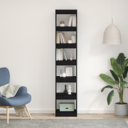 vidaXL Bokskåp Svart Ek 40x30x198 cm Byggt av Trä