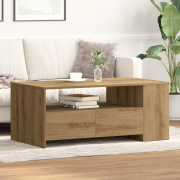 vidaXL Kaffeebord - Hantverks ek - 102x55x43.5 cm - Tillverkat av kons...