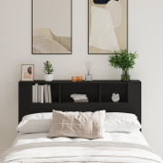 vidaXL Svart Ek Huvudgavel Skåp - 160x19x104,5 cm Tillverkat av Konstr...