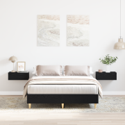 vidaXL Sängram 140x190 cm svart ek konstruerat trä