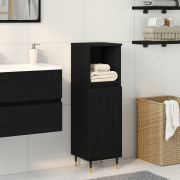 vidaXL Badrumsskåp svart ek 30x30x100 cm konstruerat trä