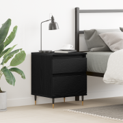 vidaXL Sängbord svart ek 40x35x50 cm konstruerat trä