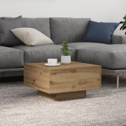 vidaXL Soffbord med LED-lampor artisan ek 55x55x31 cm
