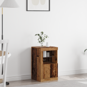 vidaXL Sideboard med LED-lampor återvunnet trä 41x37x67 cm