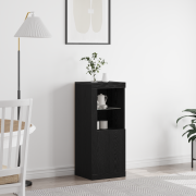 vidaXL Sideboard med LED-lampor svart ek 41x37x100 cm