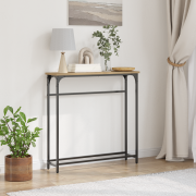 vidaXL Konsolbord artisan ek 75x19,5x75 cm konstruerat trä och stål