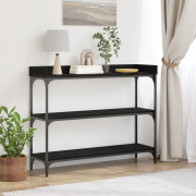vidaXL Konsolbord svart ek 100x30x80 cm konstruerat trä och stål