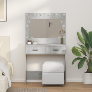 vidaXL Sminkbord med låda Betonggrå 78.5 x 41 x 135 cm Konstruerat trä