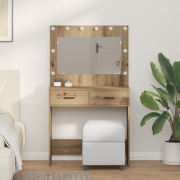 vidaXL Sminkbord artisan ek 78.5 x 41 x 135 cm Konstruerat trä