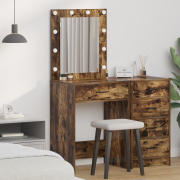vidaXL Sminkbord Rökfärgad ek 50 x 41 x 135 cm Konstruerat trä