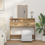 vidaXL Sminkbord med lådor artisan ek 100x41x140 cm