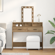 vidaXL Smyckebord med låda Brun 100 x 41 x 140 cm Konstruerat trä