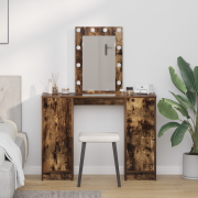 vidaXL Smyckebord med lagring Brun 102 x 33 x 135 cm Konstruerat trä