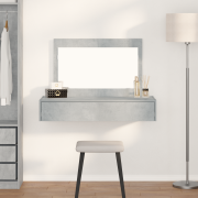 vidaXL Väggmonterat sminkbord betonggrå 100x40x70 cm