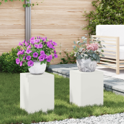 vidaXL Planteringslåda för utomhusbruk 2 st vit 24x24x35 cm stål