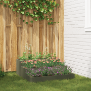 vidaXL Planteringslåda för utomhus 3-skikt 90x90x35 cm olivgrön stål