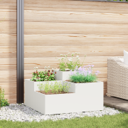 vidaXL Planteringslåda för utomhusbruk 80x80x48 cm vit stål