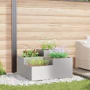 vidaXL Planteringslåda för utomhusbruk 100x100x48 cm rostfritt stål