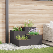vidaXL Planteringslåda för utomhusbruk 80x80x60 cm svart stål