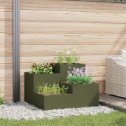 vidaXL Planteringslåda för utomhusbruk 80x80x60 cm olivgrön stål