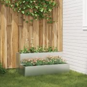 vidaXL 2-Tiers Trädgårdsblomkruka, 100x60x45 cm, Gjord av Galvaniserad...