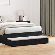 vidaXL Sänglådor svart 120x36,5x16,5 cm konstruerat trä