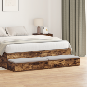 vidaXL Sänglådor Rökig Ek 160x36,5x16,5 cm Konstruerat trä