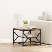 vidaXL Kaffeebord med hylla i gammalt trä - 51x50x40 cm, konstruerat t...