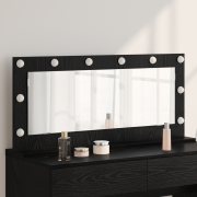 vidaXL Spegel med LED-lampor Svart Ek 100x45x18 cm