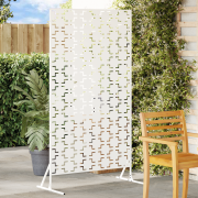 vidaXL Metallstaketpanel Vit Metall Stor Dekorativa Inläggningar