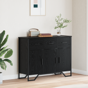 vidaXL Skåp Svart Ek 97x32,5x74,5 cm Konstruerat Trä