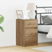 vidaXL Sängskåp med LED-ljus Artisan Ek Komposit Trä