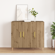 vidaXL Sideboard artisan ek 90x34x80 cm konstruerat trä