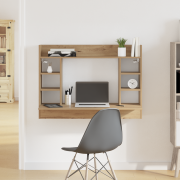 vidaXL Väggmonterat skrivbord svart ek 105x48x75 cm konstruerat trä
