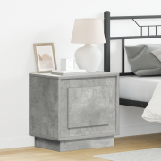 vidaXL Sängbord med LED-lampor 2 stycken Betonggrå 44x34,5x45 cm