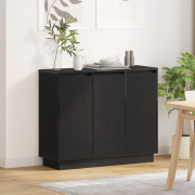 vidaXL Sideboard med LED svart ek 90x32x75 cm konstruerat trä