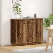 vidaXL Sideboard med LED återvunnet trä 90x32x75 cm konstruerat trä